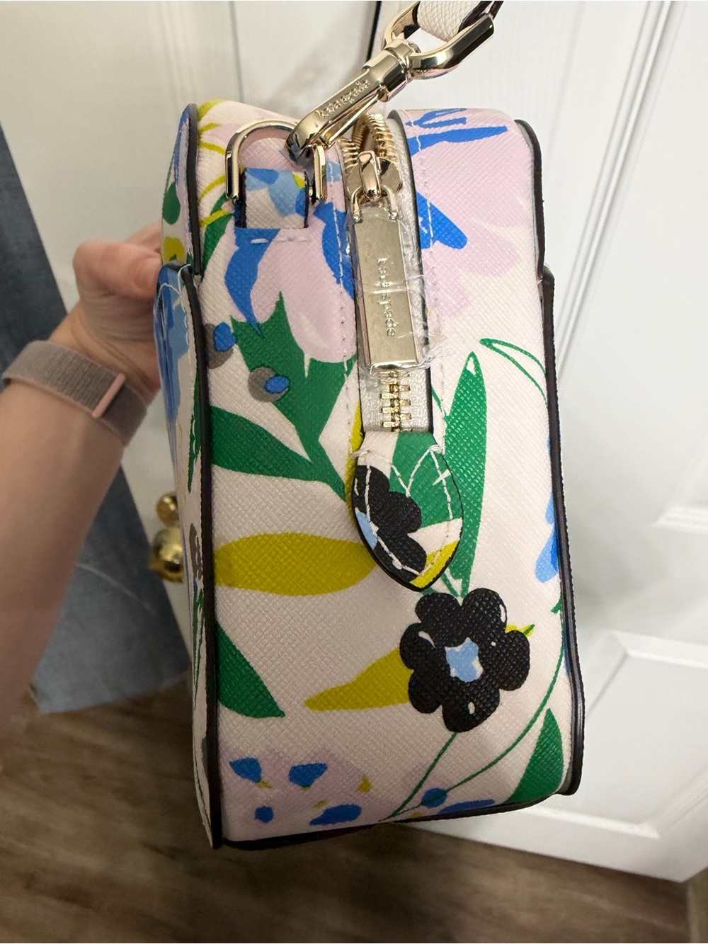 kate spade Floral Print Crossbody in Pink, Blue & Green - Picture 5 of 6